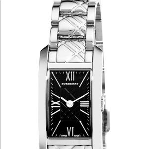 Burberry Stainless Steel Nova Check engraved watch
